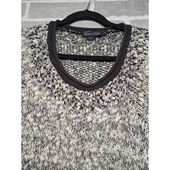 Pendleton Vintage Y2K knit Womens White & Black Crew Neck  Sweater Size Small - Picture 4 of 11